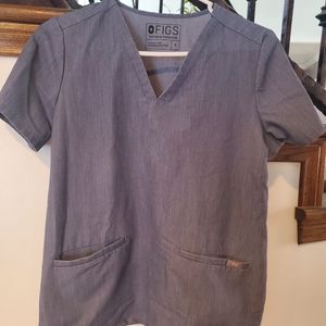 Figs scrubs set heather denim